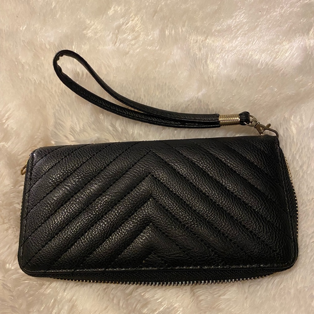 Black Quilted Chevron Wallet